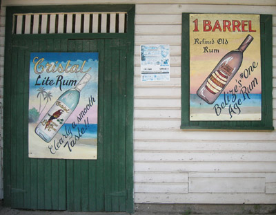Hand Painted Sign. Rum ads. Dangriga Town, Belize